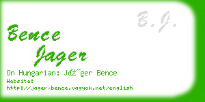 bence jager business card
